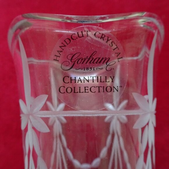 Gorham Bud Vase Chantilly Hand Cut Crystal 9 Inches NEW IN BOX - Picture 8 of 9